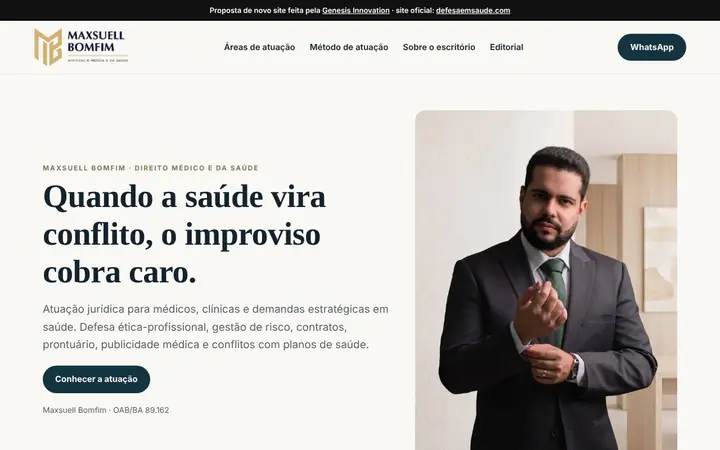 Prévia da página inicial de Maxsuell Bomfim · Direito Médico