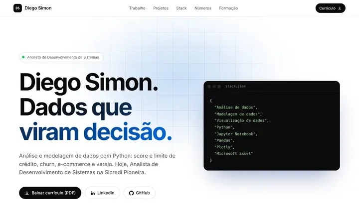 Prévia da página inicial de Diego Simon