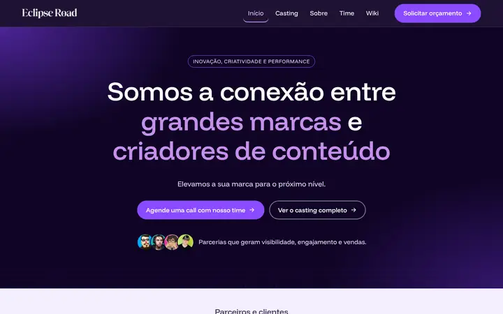 Prévia da página inicial de Eclipse Road