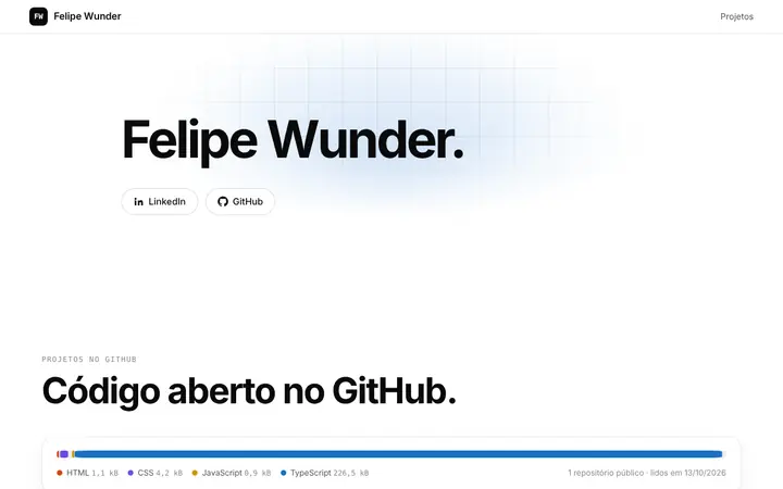 Prévia da página inicial de Felipe Wunder