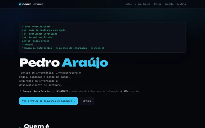 Prévia da página inicial de Pedro Araújo