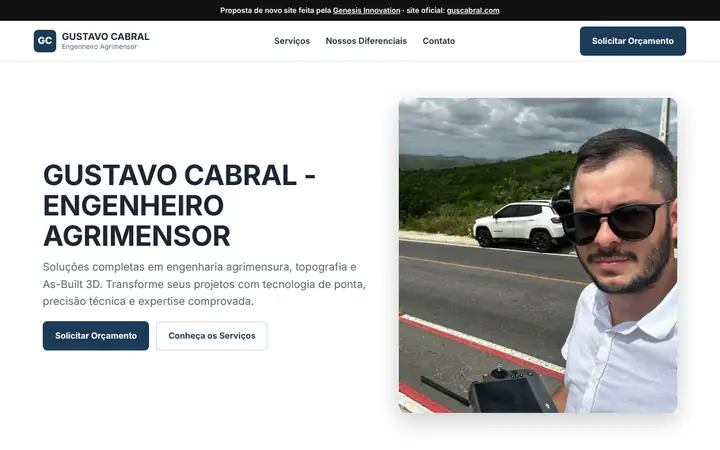 Prévia da página inicial de Gustavo Cabral Agrimensura