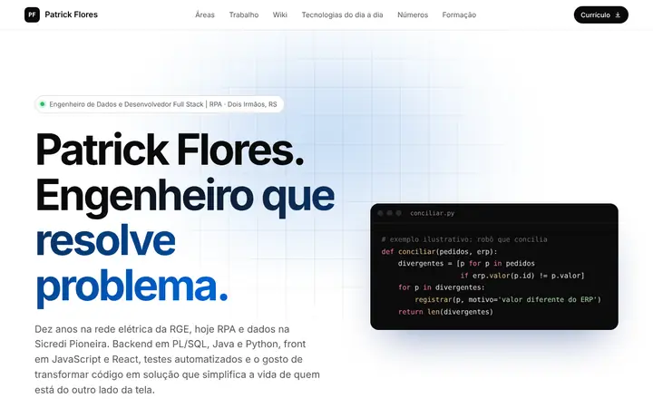 Prévia da página inicial de Patrick Flores