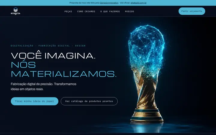 Prévia da página inicial de Stratta 3D